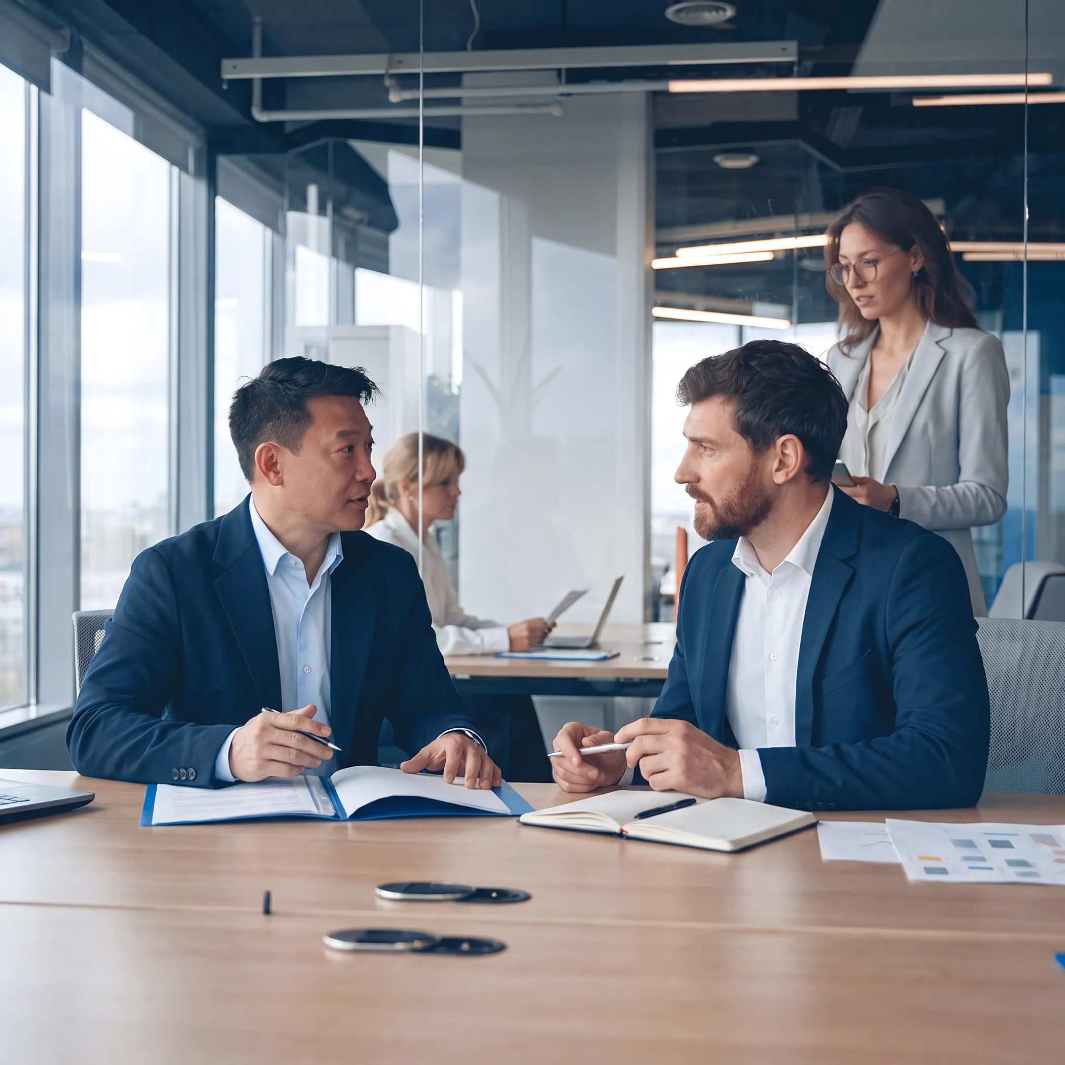 Business owner discussing commercial insurance options with an insurance advisor