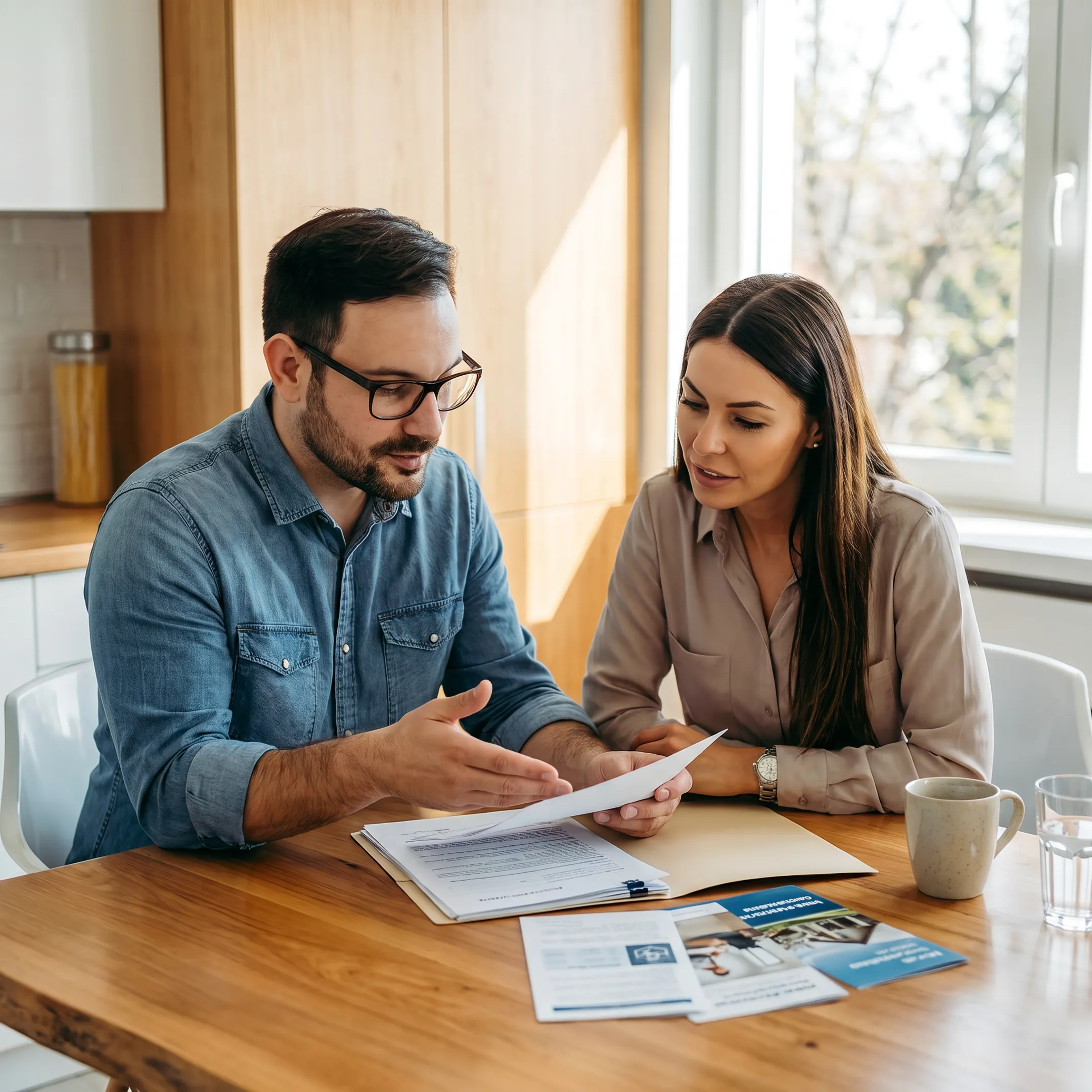 Advisor explaining homeowners insurance coverage to Tennessee homeowner