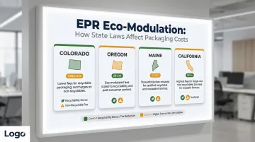 US state EPR packaging legislation comparison table with fee structure impacts