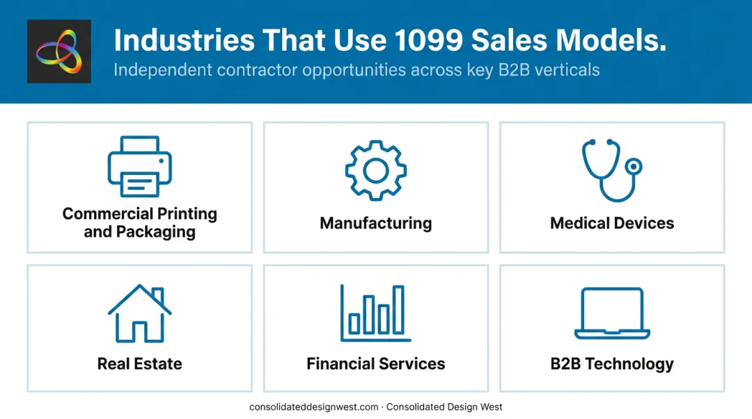 Six industries that commonly use 1099 independent sales rep models