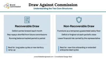 Recoverable versus non-recoverable draw against commission comparison chart