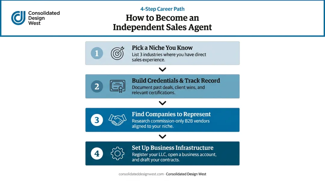 Four-step guide to becoming an independent sales agent from niche to infrastructure