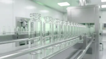 Sustainable pharmaceutical glass vial manufacturing facility with recycled material processing