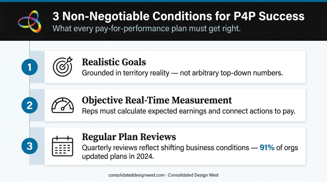 Three non-negotiable P4P plan success conditions goals measurement and review cycle