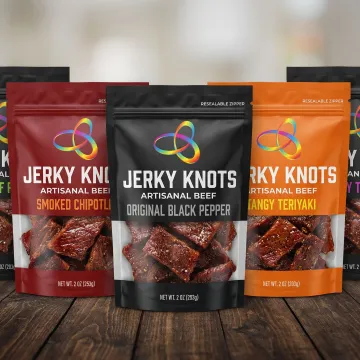 Custom printed flexible jerky packaging bags with resealable zipper