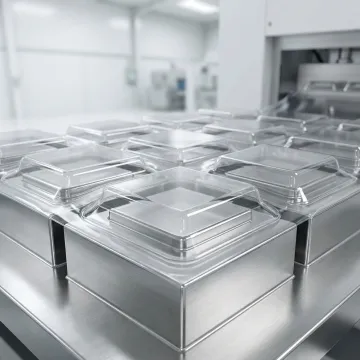 Vacuum forming machine creating custom blister packaging