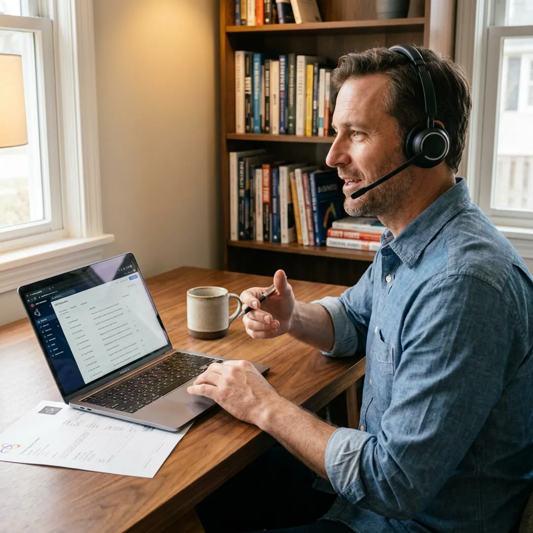 Independent sales representative managing remote leads