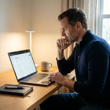 Sales closer reviewing qualified leads remotely