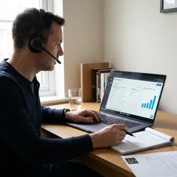 Freelance sales agent reviewing qualified leads