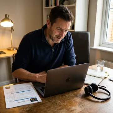Remote sales closer reviewing qualified leads