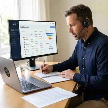 Sales closer reviewing remote commission opportunities