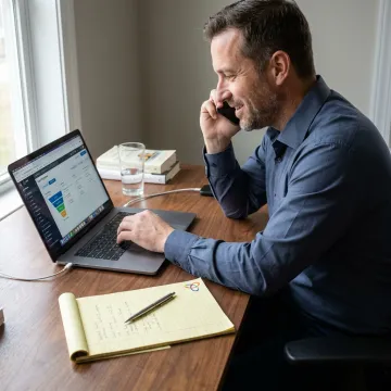 Sales closer reviewing qualified leads