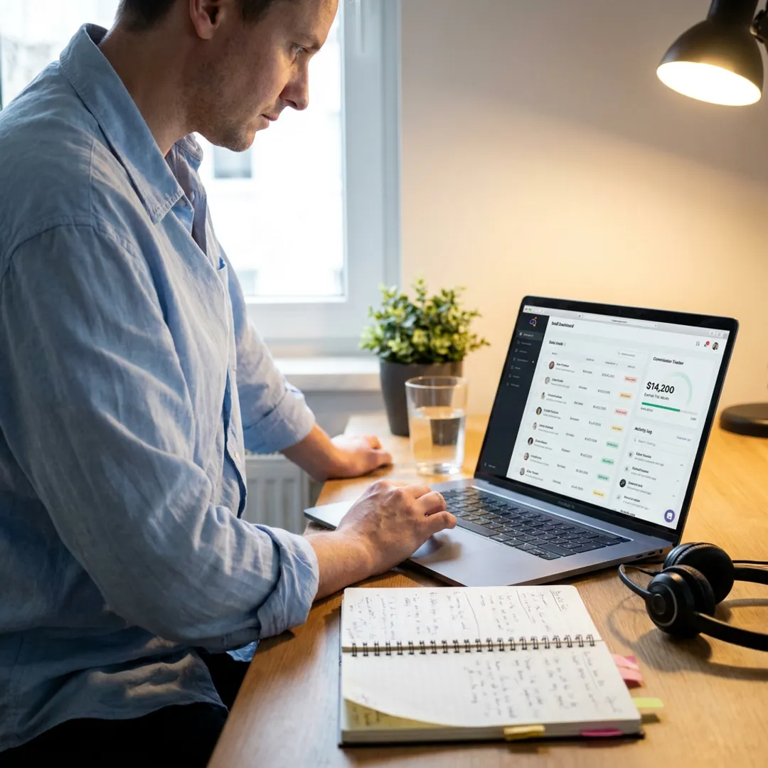 Remote sales process with leads and commissions