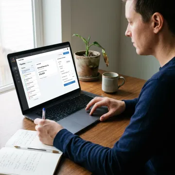Sales closer reviewing lead opportunities