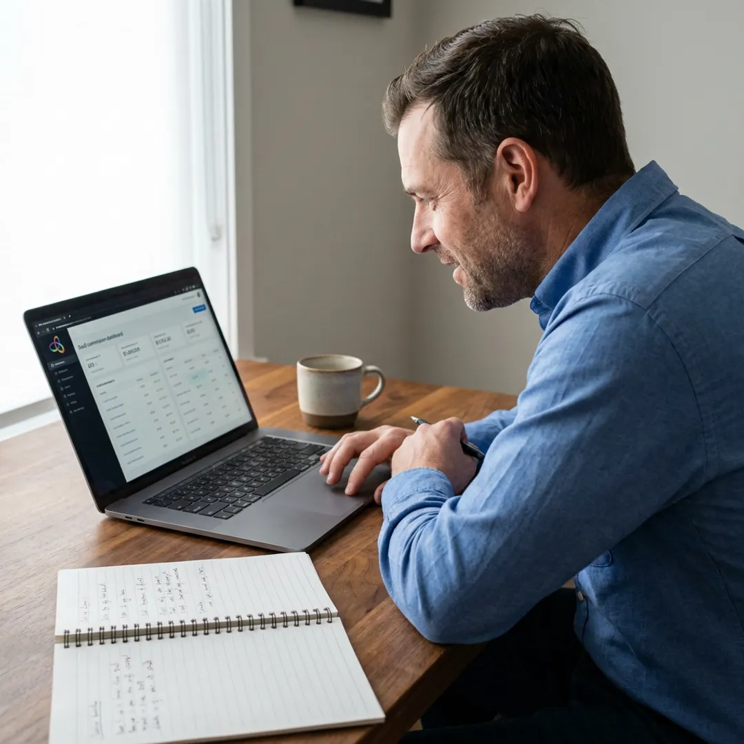 Remote sales contractor closing deals from home