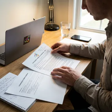 Sales representative reviewing a 1099 contract