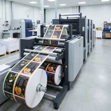 Professional food label printing process showing quality and precision