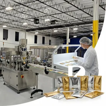 Cosmetic sachet packaging production line with quality inspection