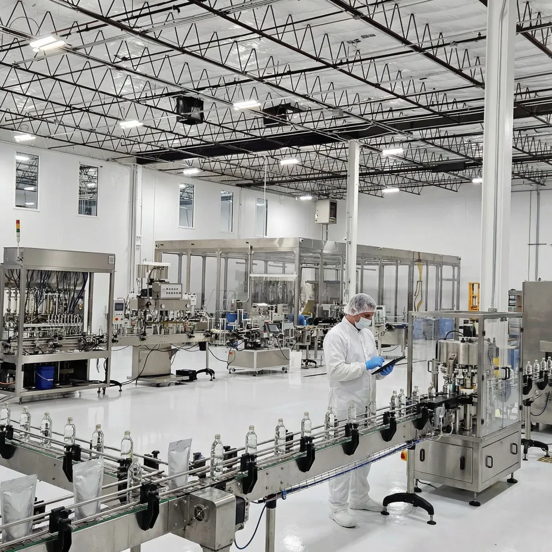 Food packaging production line with quality control inspection