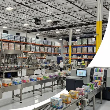 Modern private label packaging production facility with custom branded products