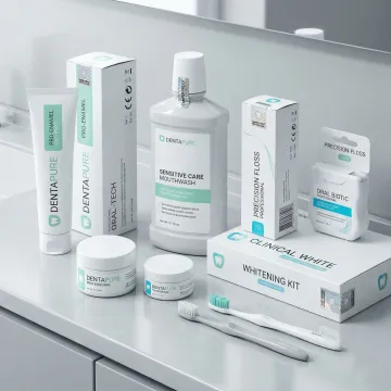 High-quality dental product packaging with professional branding and compliance labeling