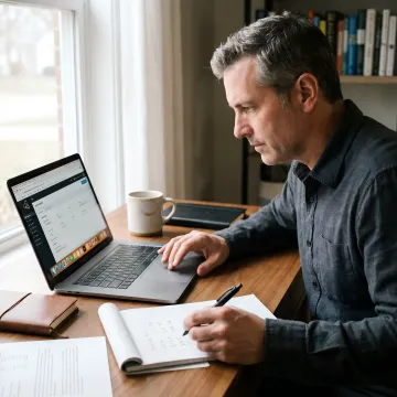 Sales closer reviewing leads and commission opportunities