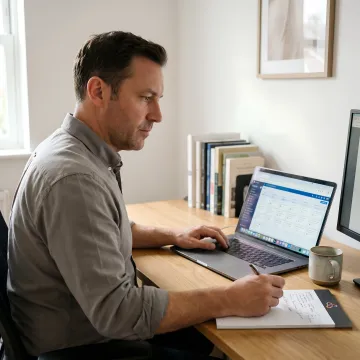 Sales professional reviewing qualified leads