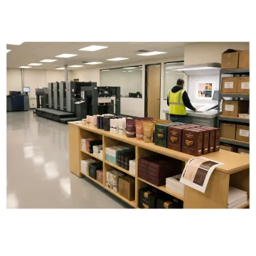 Modern private label packaging production facility with custom branded products
