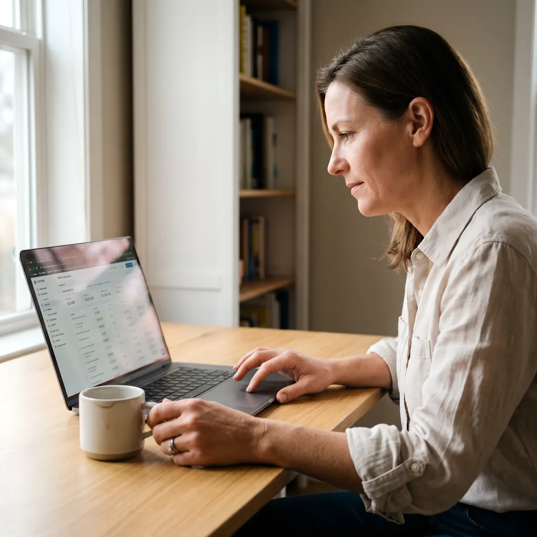Sales representative reviewing commission opportunities