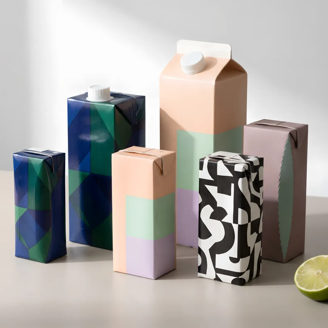 Variety of custom beverage carton packaging designs