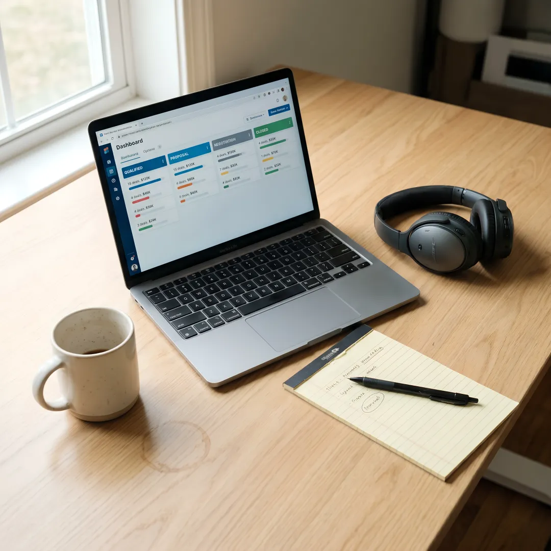 Remote sales dashboard and headset setup