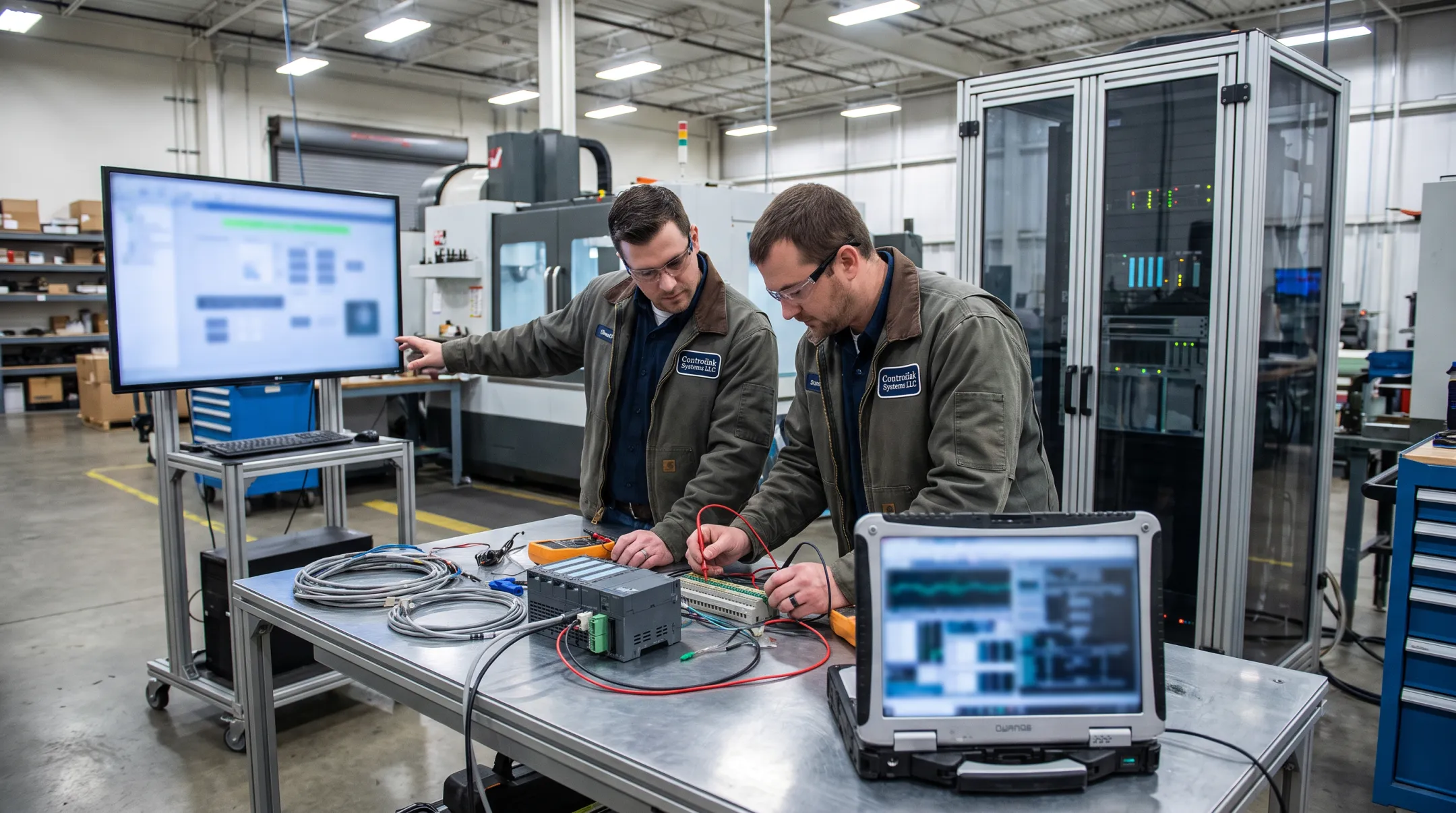 Controlink engineers integrating shop-floor data with monitoring systems