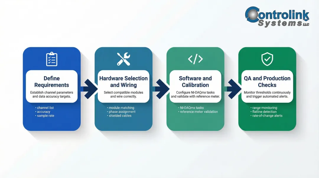 NI DAQ power measurement implementation process from requirements to production deployment