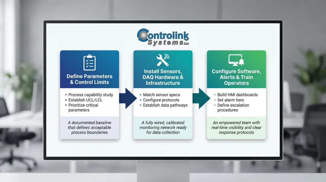 Three-step continuous process monitoring implementation guide from setup to operator training