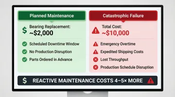 Planned maintenance versus catastrophic failure cost comparison side-by-side breakdown