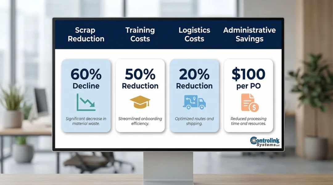 Manufacturing system integration benefits comparison table scrap training logistics savings