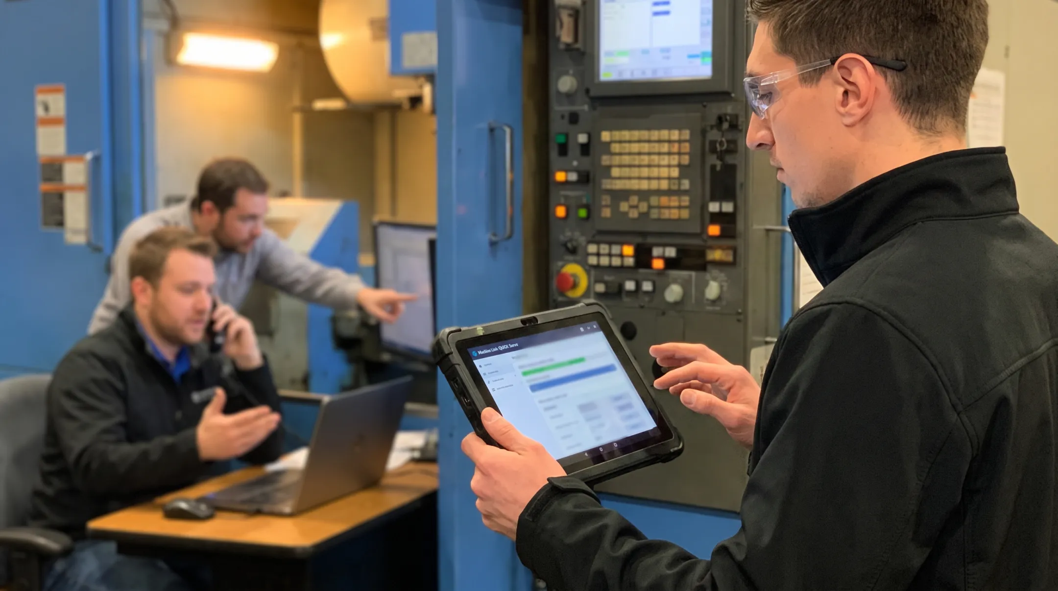 Machinist requesting approved CNC program at production machine