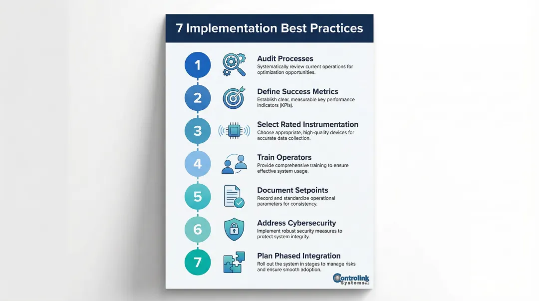 7-step industrial process control implementation best practices checklist for manufacturing shops