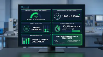 Five key automation KPIs with industry benchmarks for CNC machining operations