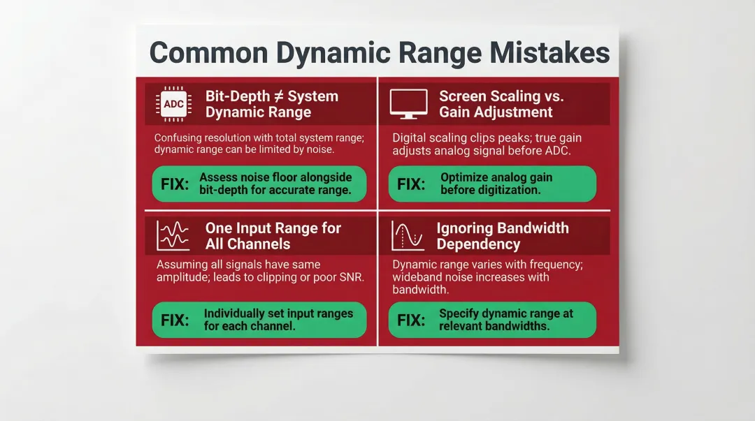 Four common DAQ dynamic range configuration mistakes and correct practices comparison