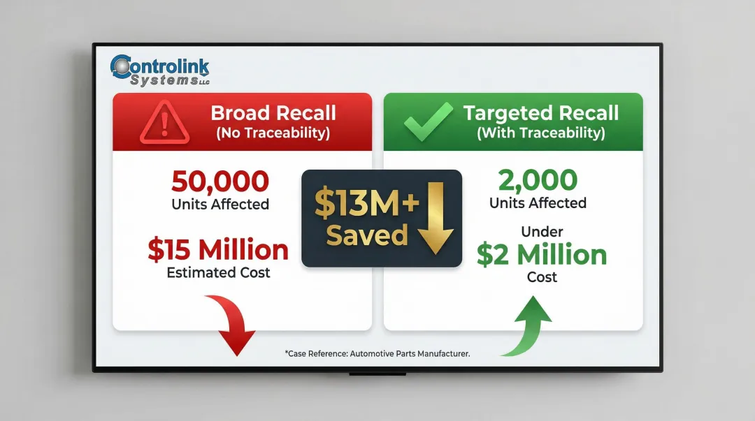 Product recall cost comparison targeted versus broad recall units affected and direct expenses