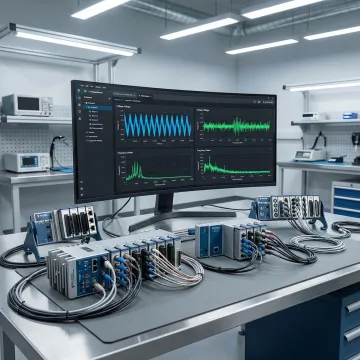 Data acquisition hardware and devices connected to a computer running real-time monitoring software