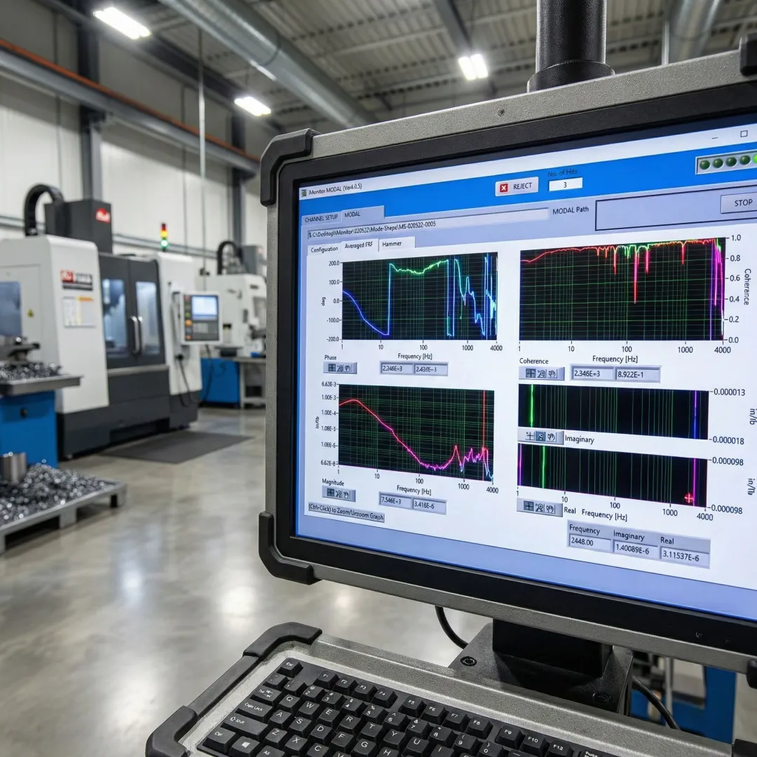 Real-time vibration and process monitoring software interface on industrial computer