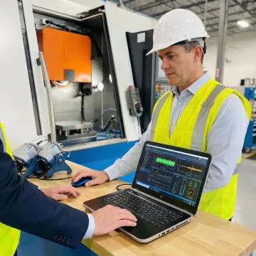 Engineer reviewing live industrial monitoring data