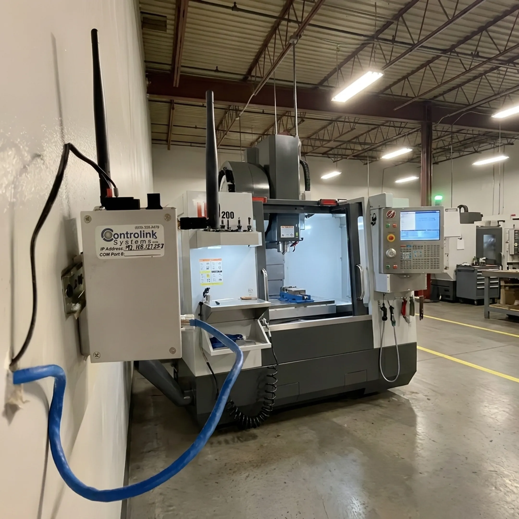 CNC machining center receiving secure program transmission