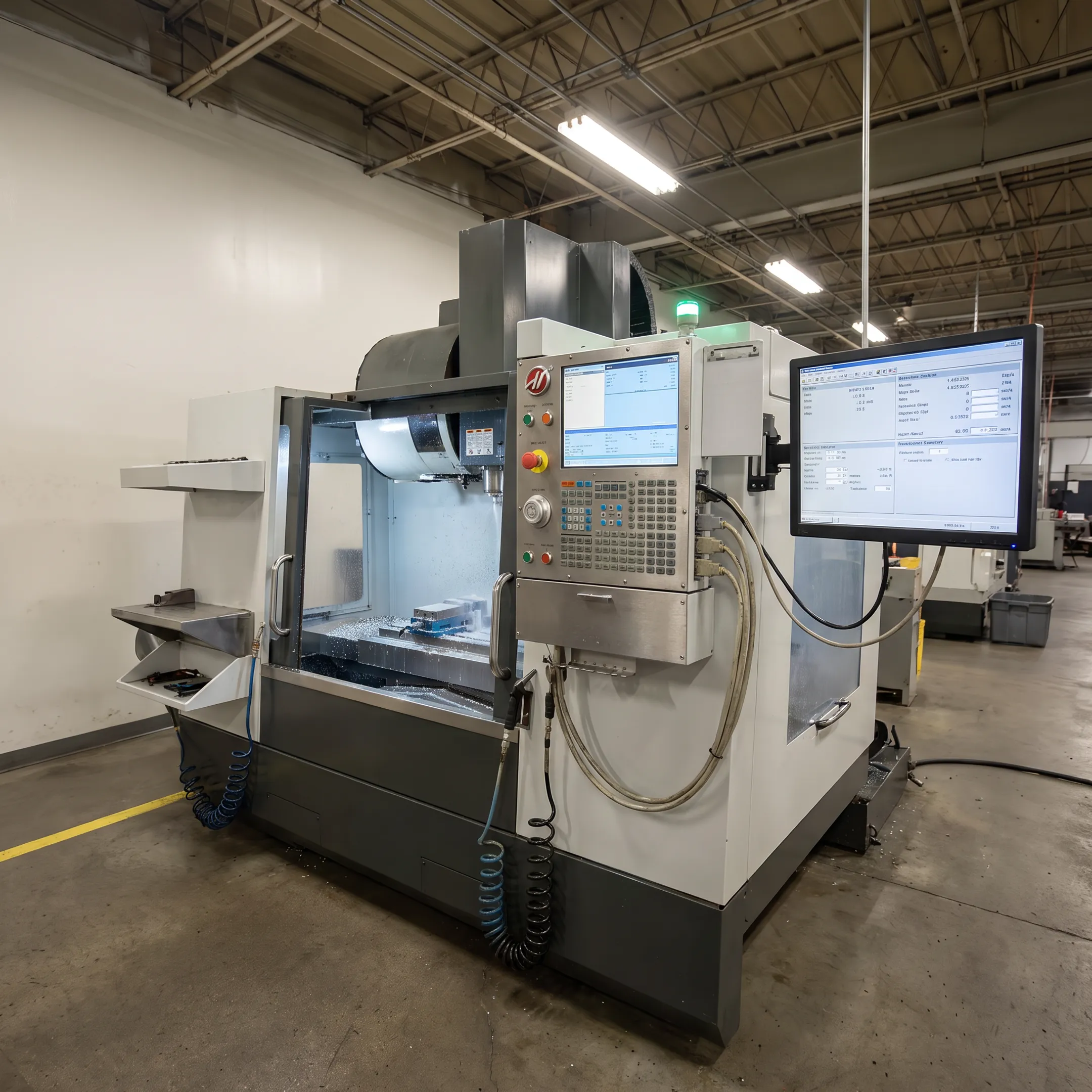 CNC machining center with isolated shop floor communications