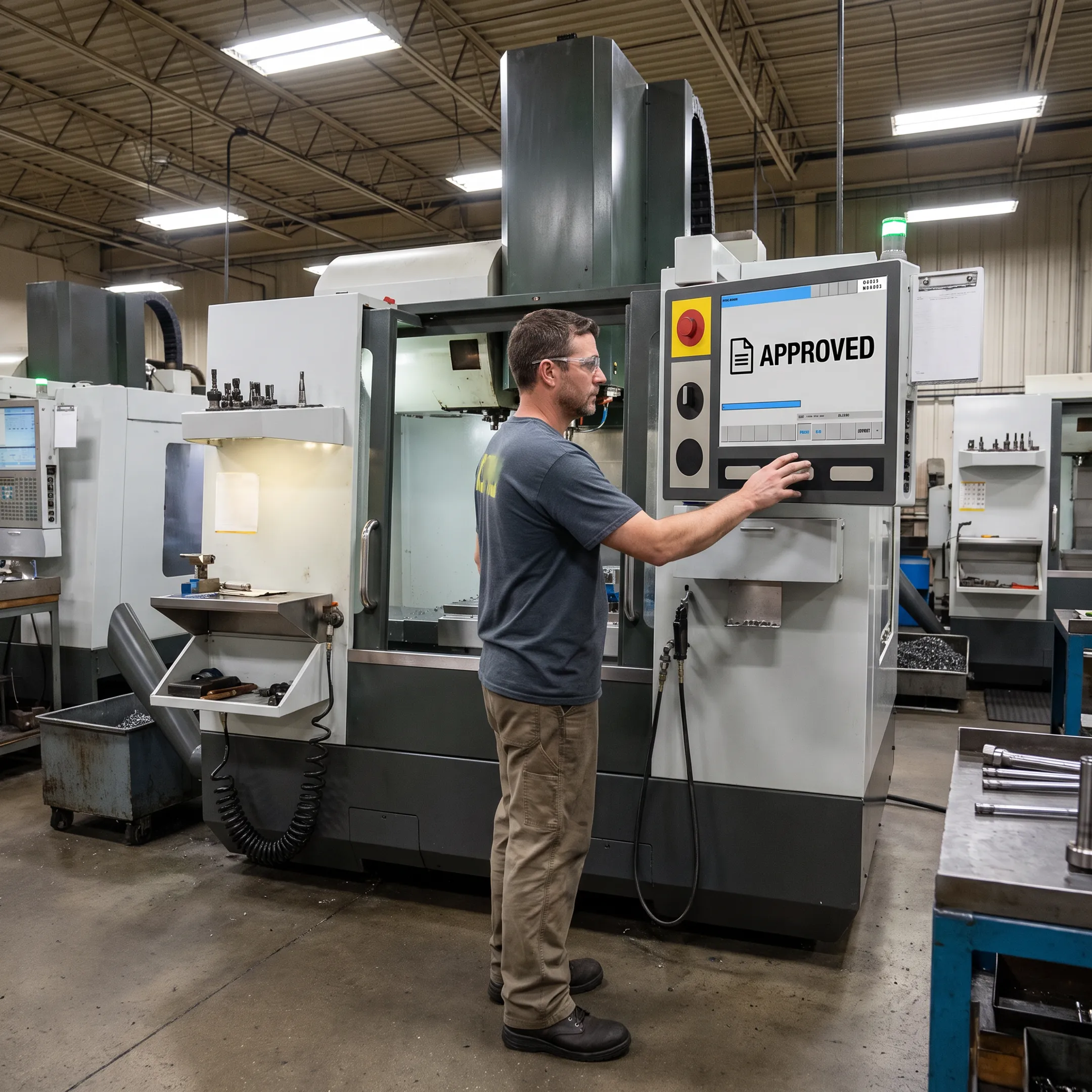 Secure CNC shop floor with automated DNC workflow