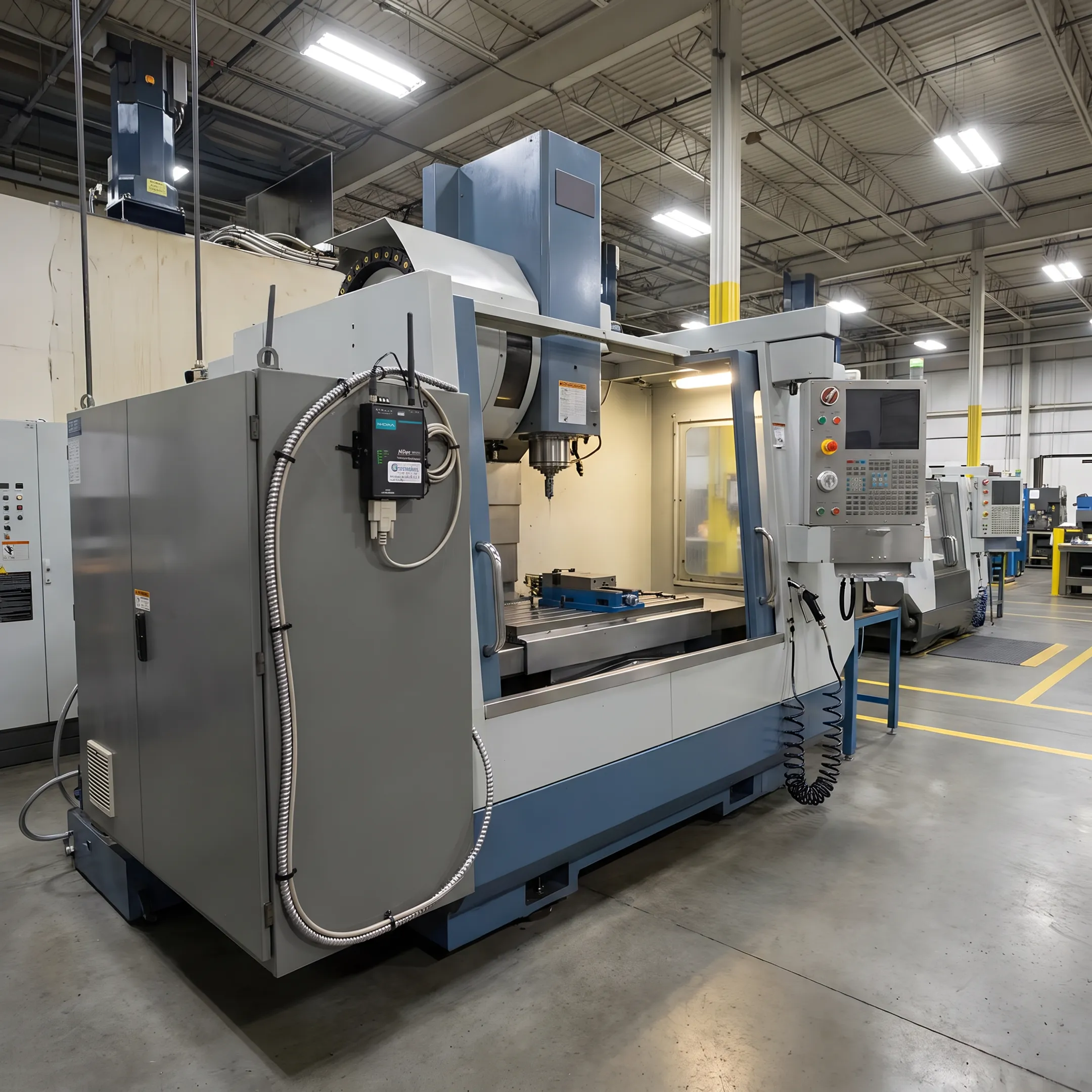 Isolated CNC machine receiving program files via serial communication
