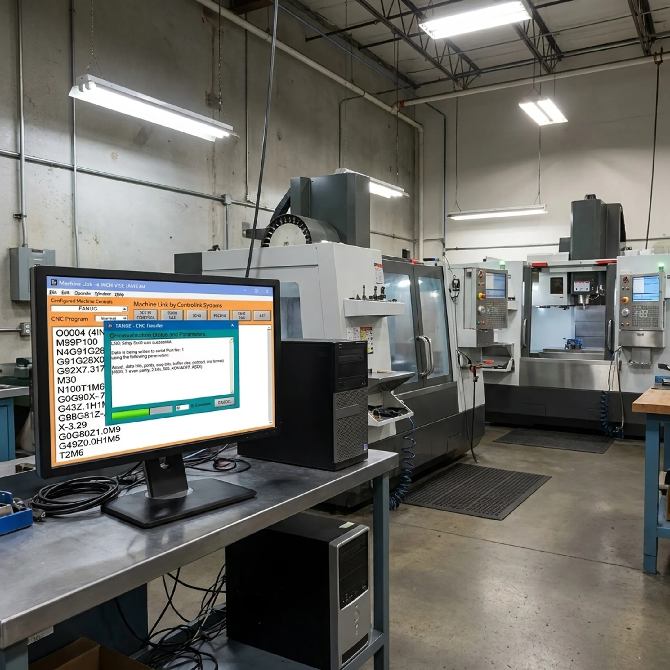 Industrial computer transmitting secure CNC data to machine tool