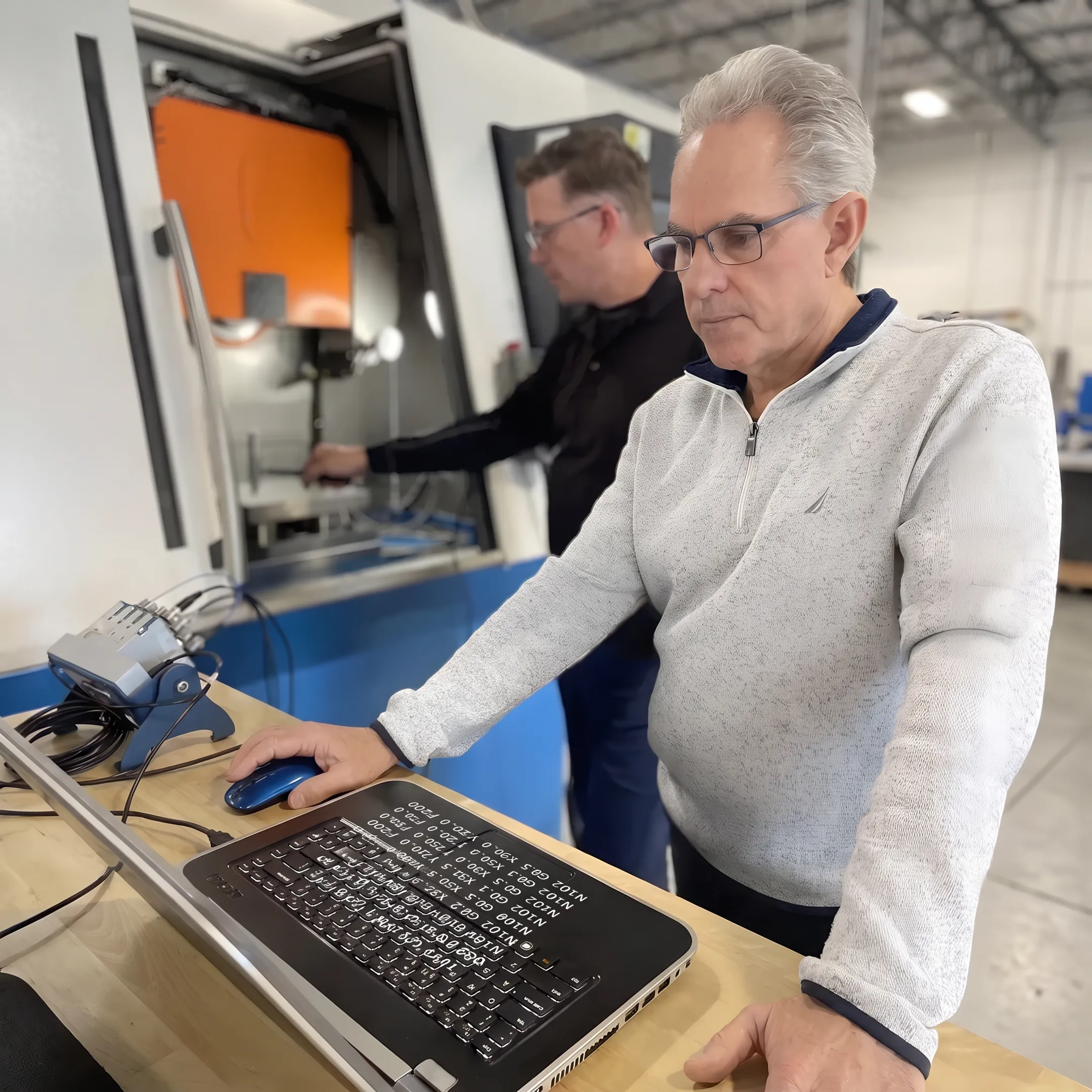 CNC machinist requesting program files directly at machine control